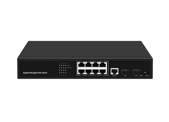 สวิตช์โปปอร์ 8 จิกาบิต ปกครองสวิตช์ไฟเบอร์เอเธอร์เน็ต 120W AC100-240V