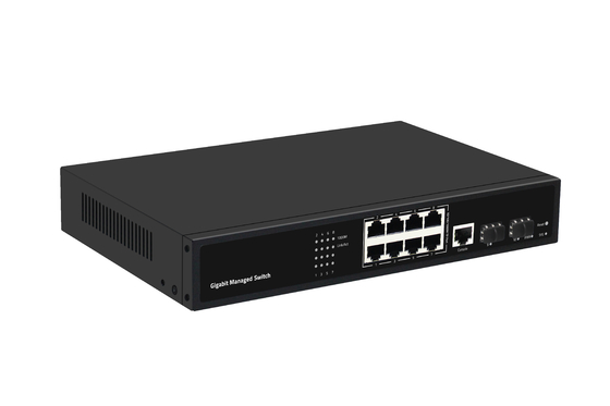 สวิตช์ไฟเบอร์ออปติก Gigabit 8 พอร์ต L2 Managed Desktop Ethernet Switch