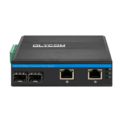 สวิตช์ POE อุตสาหกรรมที่มี 2 สFP + 2 สนาม RJ45 ป้องกันการกระตุ้นแรง 6KV และไฟฟ้า DC48V สําหรับการใช้ภายนอก
