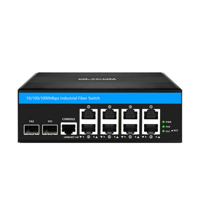 8 Port Managed Industrial PoE Switch ไฟเบอร์ Gigabit SFP ขนาด 240W Actice PoE DC48V DIN Rail