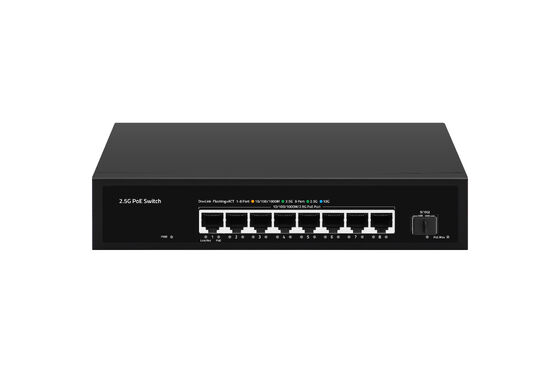 8-Port 2.5G PoE Switch พร้อม 10G SFP Uplink งบประมาณ 100W ไม่จัดการ 220V แรงไฟฟ้า