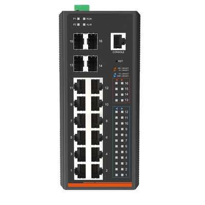 อุตสาหกรรม L3 บริหาร TSN Ethernet Switch 16 Port 10G Fiber Uplink IEEE 1588v2 DIN Rail