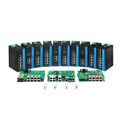 8 Port Industrial PoE Switch Gigabit Network Fiber ไม่จัดการ DIN ติดตั้ง CE FCC