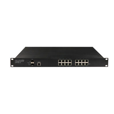 สวิตช์ PoE แบบจัดการ 16 พอร์ต 1G 2.5G ติดตั้งบนแร็ค SFP Uplinks Fanless ใช้พลังงาน AC