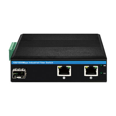 สวิตช์ไฟเบอร์ออปติกอุตสาหกรรม Fast Ethernet ช่องเสียบ SFP แบบไม่จัดการ DC12V DC24V ระดับ IP40