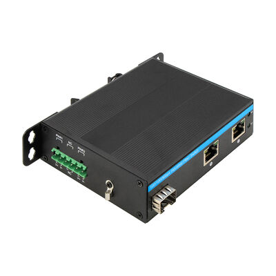 สวิตช์ไฟเบอร์ออปติกอุตสาหกรรม Fast Ethernet ช่องเสียบ SFP แบบไม่จัดการ DC12V DC24V ระดับ IP40