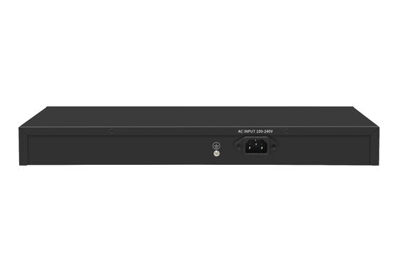 16 Port Gigabit PoE Switch 1G Fiber Uplinks Single AC Input 300W Budget CE Fanless