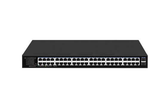 สวิตช์ Gigabit Ethernet 48 พอร์ต SFP Fiber Uplinks แบบ Unmanaged ติดตั้งบนแร็ค ใช้ไฟ 220V ได้ รับรอง CE