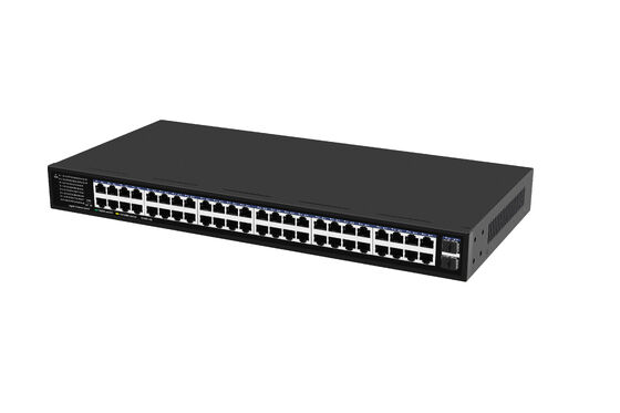 สวิตช์ Gigabit Ethernet 48 พอร์ต SFP Fiber Uplinks แบบ Unmanaged ติดตั้งบนแร็ค ใช้ไฟ 220V ได้ รับรอง CE