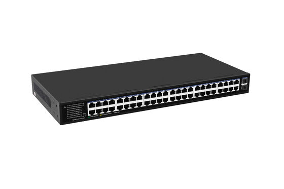 สวิตช์ Gigabit Ethernet 48 พอร์ต SFP Fiber Uplinks แบบ Unmanaged ติดตั้งบนแร็ค ใช้ไฟ 220V ได้ รับรอง CE
