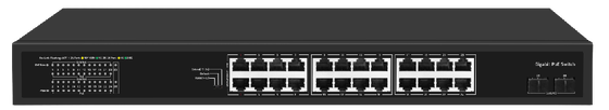 24 Port PoE Switch 2.5G Fiber Gigabit Ethernet 300W งบประมาณ 15.4W/30W ไม่จัดการ CE