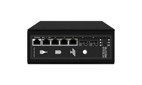 สวิทช์ PoE แซลเลอร์ MPPT ในตัว L2 จัดการ Gigabit Ethernet 4 Port DIN Mounted CE