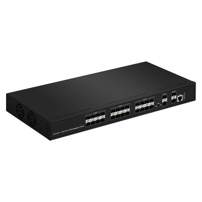 28-Port 10G SFP+ Managed Fiber Switch L2/L3 Aggregation Switch กับ SNMP VLAN QoS สําหรับเครือข่าย ISP ศูนย์ข้อมูล