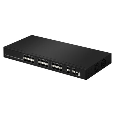 28-Port 10G SFP+ Managed Fiber Switch L2/L3 Aggregation Switch กับ SNMP VLAN QoS สําหรับเครือข่าย ISP ศูนย์ข้อมูล