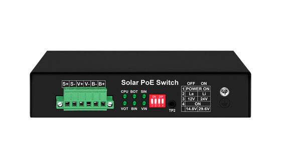 สวิตช์ Gigabit PoE MPPT คอนโทรลเลอร์ชาร์จพลังงานแสงอาทิตย์ SFP ไฟเบอร์ออปติกอินพุต DC12V / DC24V / DC48V