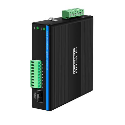 4 Port Contact Closure Fiber Optic Transceiver Bidi Transport for Industrial Monitoring CE
