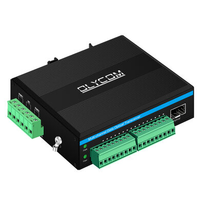 Contact Closure over Fiber Optic Extender 8-Channel Bidirectional DIN35 Mounted CE