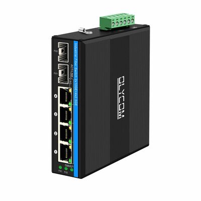 สวิตช์ PoE อุตสาหกรรม 2.5G 4 พอร์ตพร้อมอัปลิงค์ 10G ราง DIN ที่ใช้ Realtek ที่ไม่มีการจัดการ