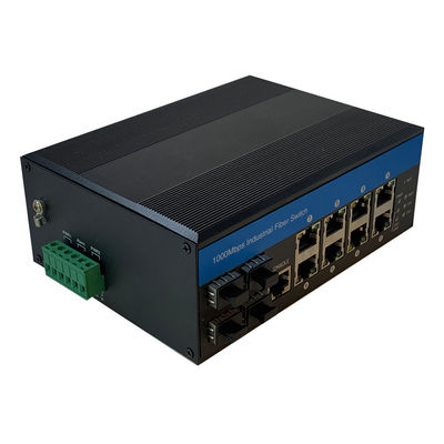 8 Port Industrial Managed PoE Switch 2.5G Fiber Din Rail 240W การสนับสนุนการจัดการ PoE