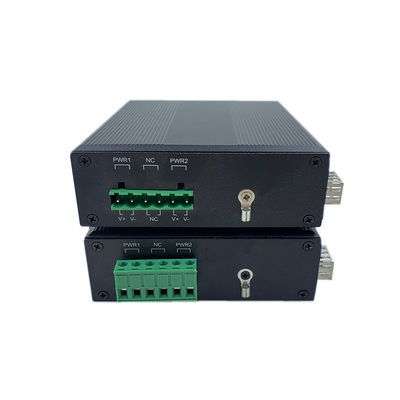เครื่องปรับเปลี่ยนเครือข่ายประเภทอุตสาหกรรม 10/100m 1 Sfp 2 Rj45 เครื่องปรับเปลี่ยนเครือข่ายที่ไม่จัดการ IP40 DC 9-36V