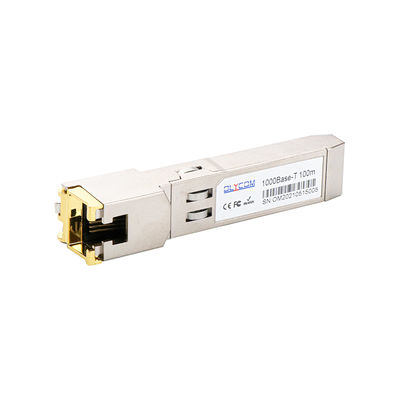 Gigabit RJ45 SFP Module Transceiver 10/100/1000BASE-T Over Cat5 UTP คาเบล ติดต่อร้อน