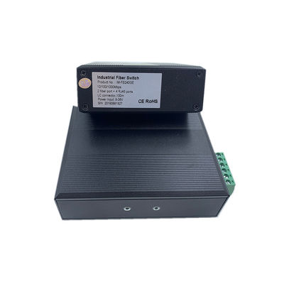สวิตช์ไฟเบอร์อุตสาหกรรม Gigabit 6 พอร์ต เครือข่ายออปติคัล 100M/1G แบบไม่มีการจัดการ FCC CE ไร้พัดลม