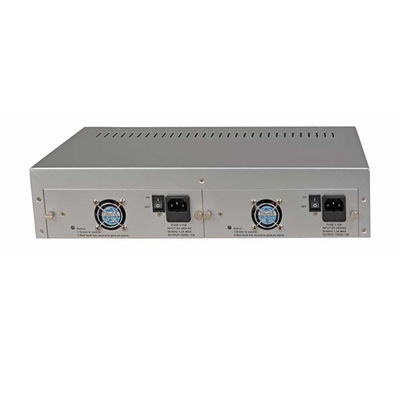 14 สล็อต เครื่องแปลงสื่อ ราคชาสิส 19 นิ้ว 2U Dual AC220V สําหรับเครื่องแปลงสื่อไฟเบอร์ CE