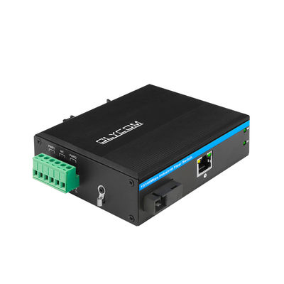 Single Fiber SC PoE เครื่องแปลงสื่อไฟเบอร์ 10/100M Fast Ethernet 15.4W 30W IP40 CE