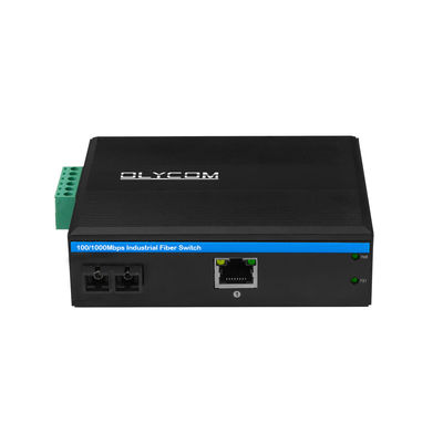 เครื่องแปลงสื่อ PoE อินดัสเตรียล ขนาด 60 กิโลเมตร Gigabit Ethernet SC Fiber Duplex Unmanaged Mini Size