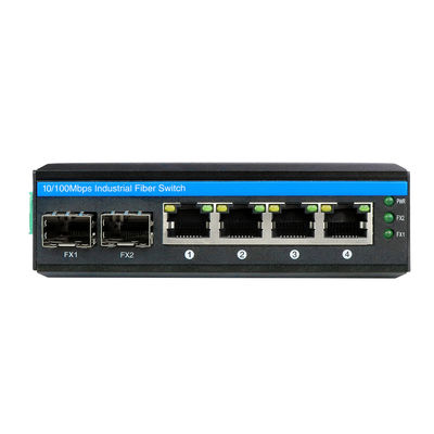 สวิตช์ POE อุตสาหกรรมที่ไม่ถูกบริหารด้วย 2 สนาม SFP และ 4 UTP สําหรับความสอดคล้องกับ FCC และ CE