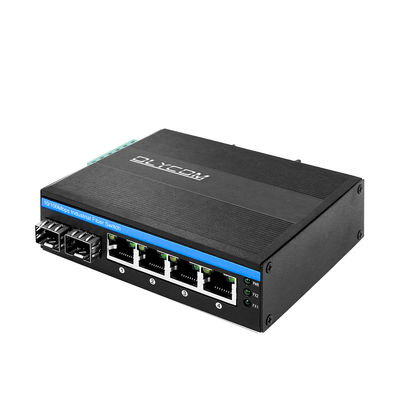 สวิตช์ POE อุตสาหกรรมที่ไม่ถูกบริหารด้วย 2 สนาม SFP และ 4 UTP สําหรับความสอดคล้องกับ FCC และ CE