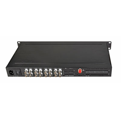 HD 1080P AHD CVI TVI ไฟเบอร์วีดีโอดีจิทัลโอปติกัลคอนเวอร์เตอร์ 16 Port AC 220V Input