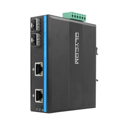 สวิตช์เครือข่ายอุตสาหกรรม Olycom 100M / 1G SFP สายใยไร้พัดลมไร้การบริหาร IP40 เรต DC12V