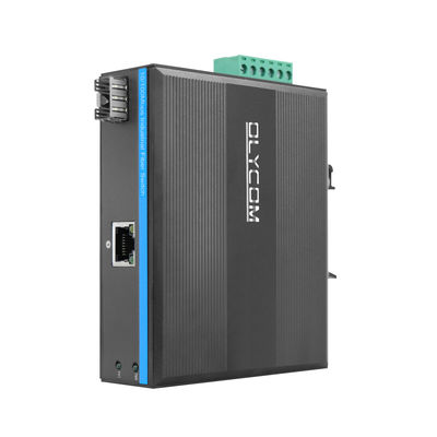 เครื่องแปลงสื่อ PoE อุตสาหกรรม 15.4W 30W Unmanaged Fast Ethernet DIN Rail CE ขนาดเล็ก