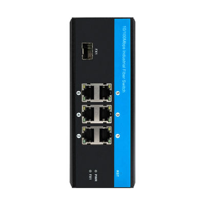 เครือข่ายอุตสาหกรรมสวิตช์ 7 ท่าทาง Ethernet รวดเร็ว SFP ไฟเบอร์ที่ไม่ถูกบริหาร กระดาษแข็ง CE