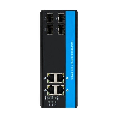 สวิตช์ไฟเบอร์กิกะบิต 8 พอร์ต เครือข่ายอุตสาหกรรม SFP ไม่มีการจัดการ CE IP40