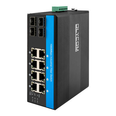 เครื่องปรับเครือข่ายกันน้ํา 8 ท่าทาง Gigabit เครื่องปรับ Ethernet ที่แข็งแกร่ง 4 ท่าทางไฟเบอร์