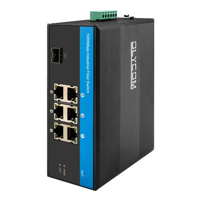 6 ท่าทาง 40 Gigabit Ethernet Switch Ethernet Rail Switch 9-36VDC สวิตช์ไฟเบอร์อุตสาหกรรม