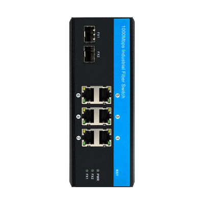 เครือข่ายที่แข็งแกร่งสวิตช์ 8 Port Gigabit Ethernet 2 SFP ไฟเบอร์ไม่จัดการ DIN35 ติดตั้ง