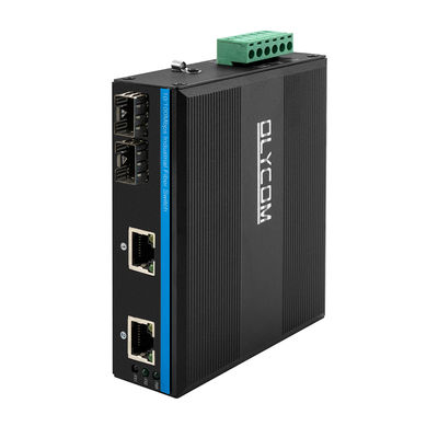 CE 10/100Mbps เครือข่ายอุตสาหกรรม สวิตช์ 2 Port SFP และ 2 Port Ethernet ไม่จัดการ