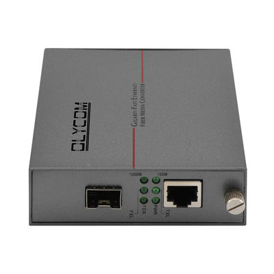 เครื่องแปลงสื่อไฟเบอร์ออปติกอีเทอร์เน็ต Gigabit Unmanaged Fiber Optic SFP Slot DC5V