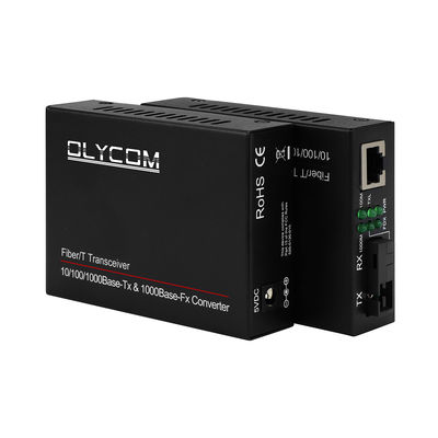 Gigabit Single Mode Media Converter PoE ไม่จัดการ DC48V 1310/1550nm 20KM SC ไฟเบอร์