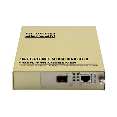 SFP Slot Rack Media Converter, 1310nm ไฟเบอร์โหมดเดี่ยวเป็นอีเธอร์เน็ต Converter