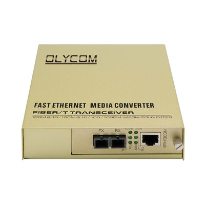 เครื่องแปลงสื่อ Gigabit Unmanaged AC Input 2-Core Single-Mode SC Port 100KM มากที่สุด