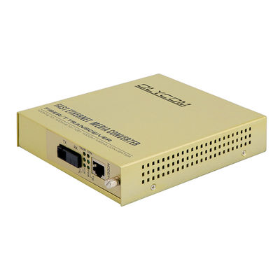 เครื่องแปลงสื่อไฟเบอร์ออปติกอีเทอร์เน็ต Single Core 1310/1550nm 220V AC