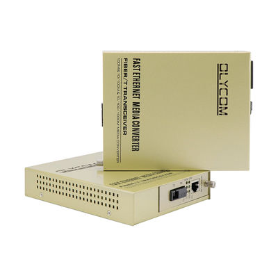 เครื่องแปลงสื่อไฟเบอร์ออปติกอีเทอร์เน็ต Single Core 1310/1550nm 220V AC