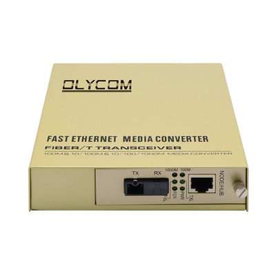 เครื่องแปลงสื่อไฟเบอร์ออปติกอีเทอร์เน็ต Single Core 1310/1550nm 220V AC