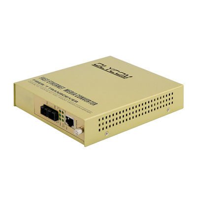 10/100Mbps เครื่องแปลงสื่อไฟเบอร์ Megabit Ethernet ไม่จัดการ ไฟเบอร์คู่ 220V AC
