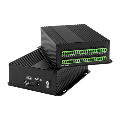 การปิดติดต่อแห้ง เครื่องแปลงไฟเบอร์ออปติก Bidi ปิด 8 Port Rack