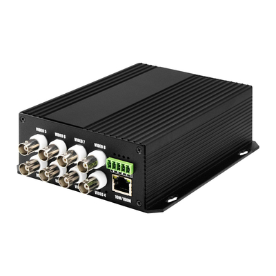 8 Port CCTV Video Audio Ethernet Dry Contact เครื่องแปลงสื่อใยไฟเบอร์ Bidi D5V2A